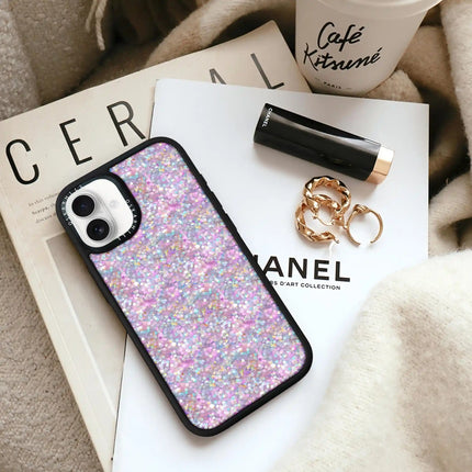 Coque iPhone 16 Elite — Paillettes pastel crépusculaires