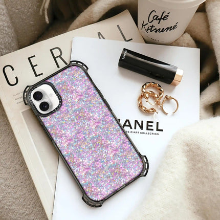 Coque iPhone 16 Plus Bounce — Paillettes pastel crépusculaires