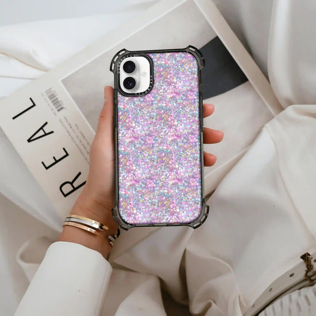 Coque iPhone 16 Plus Bounce — Paillettes pastel crépusculaires