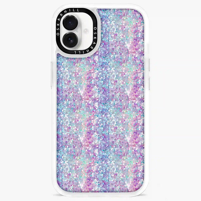 Coque classique pour iPhone 16 — Paillettes violet-bleu pastel