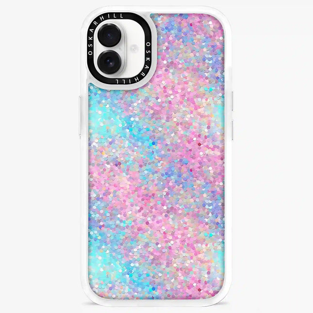 Coque iPhone 16 Classic — Paillettes multicolores