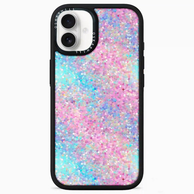 Coque iPhone 16 Elite — Paillettes multicolores