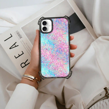 Coque iPhone 16 Bounce — Paillettes multicolores