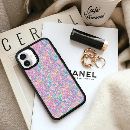 Coque iPhone 16 Plus Elite — Paillettes arc-en-ciel