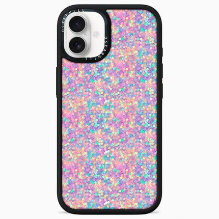 Coque iPhone 16 Elite — Paillettes arc-en-ciel