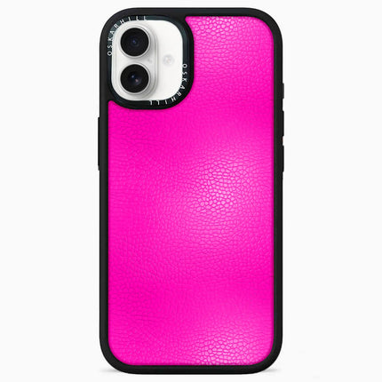 iPhone 16 Hülle Elite Leder – Shocking Pink