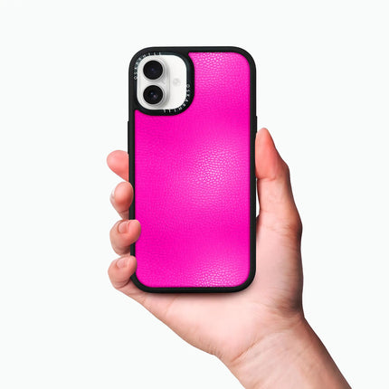 iPhone 16 Plus Hülle Elite Leder – Shocking Pink