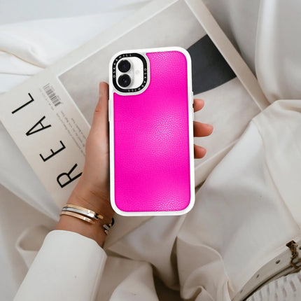 iPhone 16 Plus Case Classic Leather — Shocking Pink Oskar Hill.