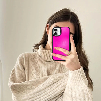 iPhone 16 Plus Hülle Elite Leder – Shocking Pink