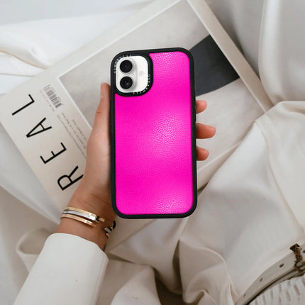 iPhone 16 Case Elite Leather — Shocking Pink