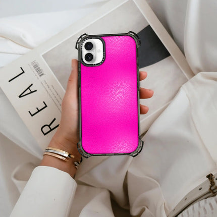 iPhone 16 Hülle Bounce Leder – Shocking Pink