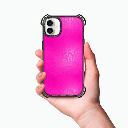 iPhone 16 Plus Hülle Bounce Leder – Shocking Pink