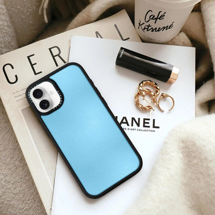 iPhone 16 Plus Case Elite Leather — Sky Blue Oskar Hill.