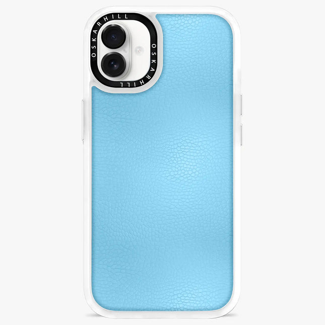 Coque iPhone 16 en cuir classique — Bleu ciel