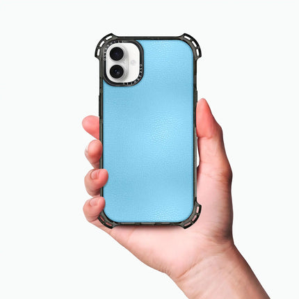 iPhone 16 Plus Hülle Bounce Leder – Himmelblau