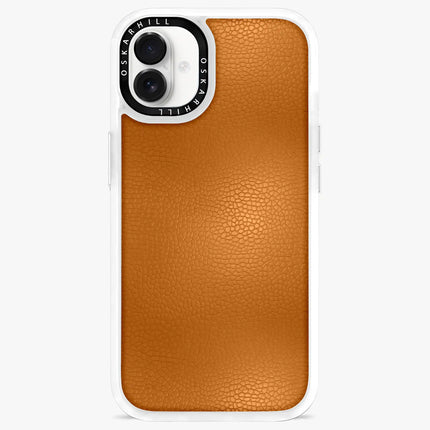 Coque iPhone 16 en cuir classique — Brun roux