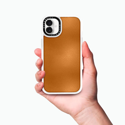 Coque iPhone 16 en cuir classique — Brun roux