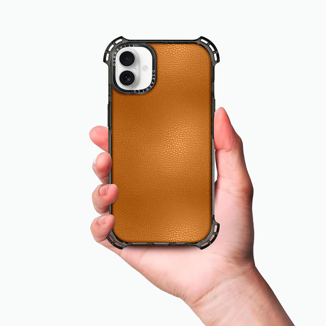 Coque iPhone 16 Bounce Leather — Brun roux