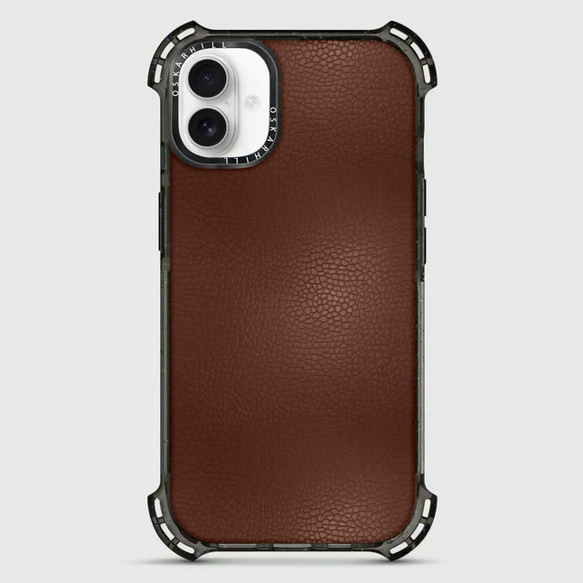 Coque iPhone 16 Bounce Leather — Crater Brown