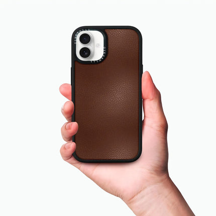 Coque Elite Leather pour iPhone 16 Plus — Crater Brown