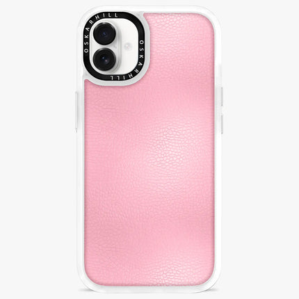 Coque iPhone 16 en cuir classique — Rose pâle