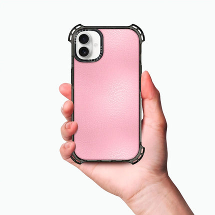 Coque iPhone 16 Bounce Leather — Rose pâle