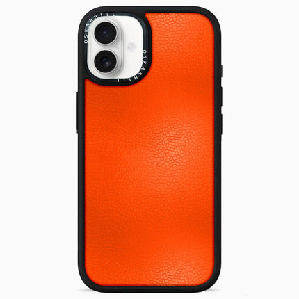 Coque iPhone 16 Elite Leather — Orange rougeâtre