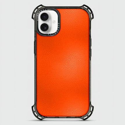 iPhone 16 Hülle Bounce Leather – Rötliches Orange