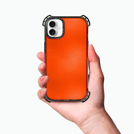 iPhone 16 Plus Hülle Bounce Leather – Rötliches Orange