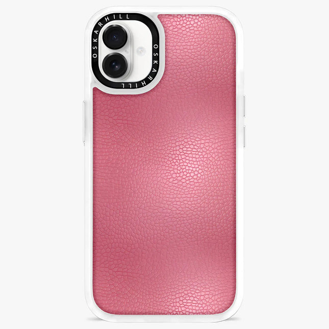 iPhone 16 in Classic Leather MagSafe Compatible Dirty Pink