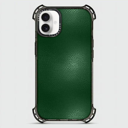 Coque iPhone 16 Bounce Leather — Vert foncé