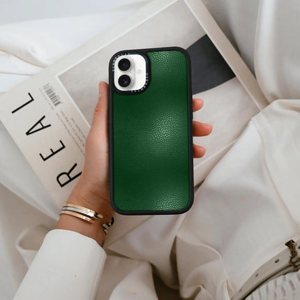 Coque Elite Leather pour iPhone 16 Plus — Vert foncé