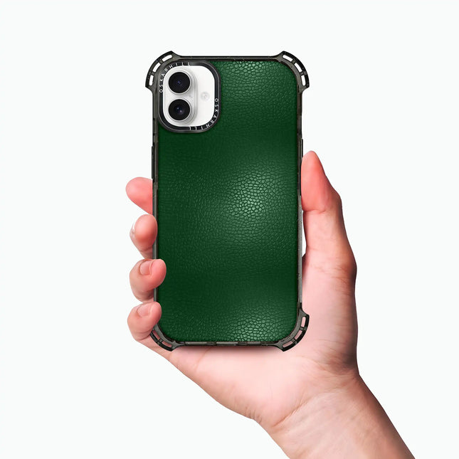 Coque iPhone 16 Plus Bounce Leather — Vert foncé