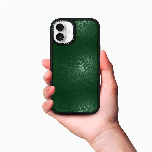 Coque iPhone 16 Elite Leather — Vert foncé