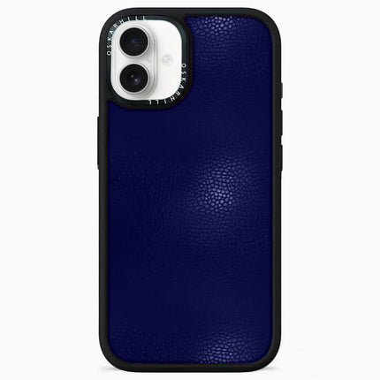 Coque iPhone 16 Elite Leather — Bleu nuit