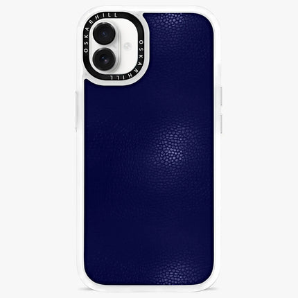 Coque iPhone 16 en cuir classique — Bleu nuit