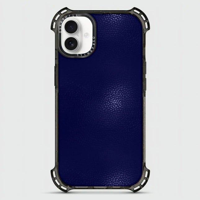 Coque iPhone 16 Plus Bounce Leather — Bleu nuit