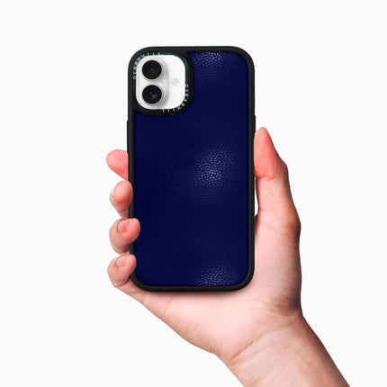 Coque iPhone 16 Elite Leather — Bleu nuit