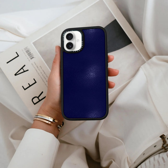 Coque Elite Leather pour iPhone 16 Plus — Bleu nuit