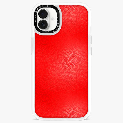 Coque iPhone 16 Plus en cuir classique — Rouge Saint-Valentin