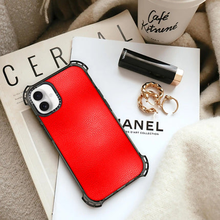 Coque iPhone 16 Bounce Leather — Rouge Saint-Valentin