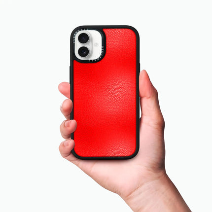 Coque iPhone 16 Elite Leather — Rouge Saint-Valentin