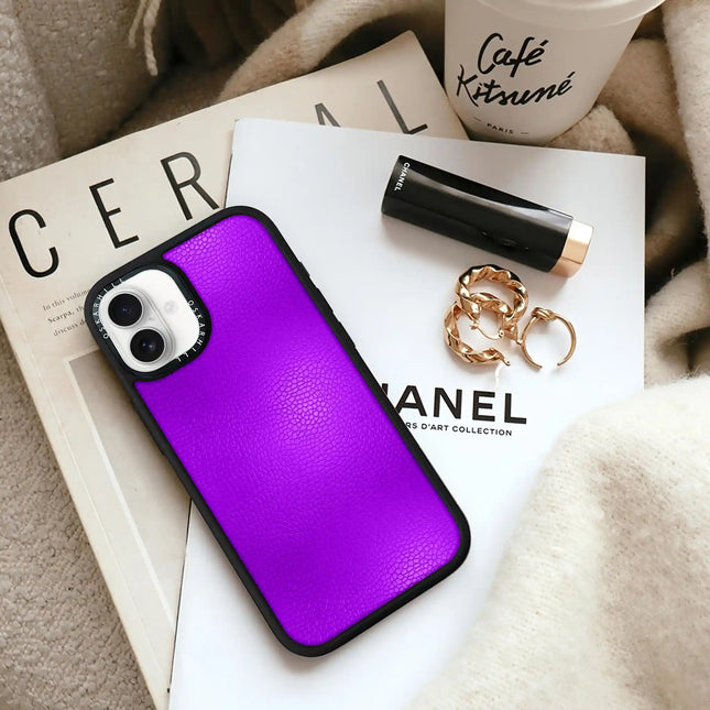 iPhone 16 Case Elite Leather — Dark Violet