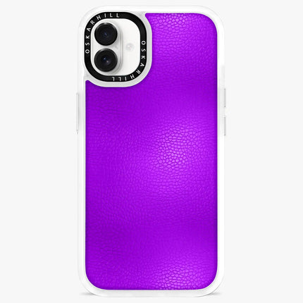 Coque iPhone 16 en cuir classique — Violet foncé