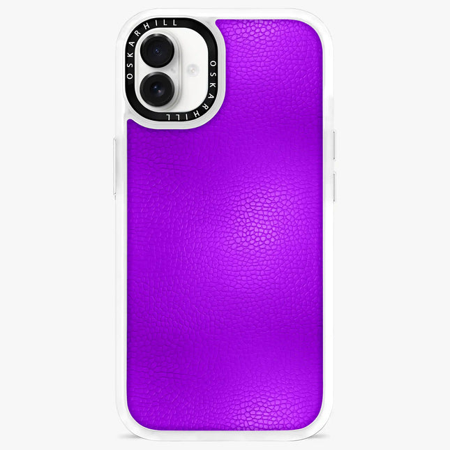 Coque iPhone 16 Plus en cuir classique — Violet foncé