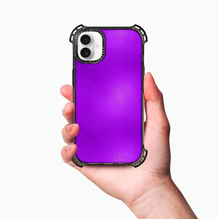 Coque iPhone 16 Bounce Leather — Violet foncé