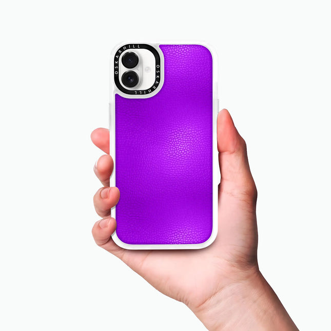 Coque iPhone 16 Plus en cuir classique — Violet foncé