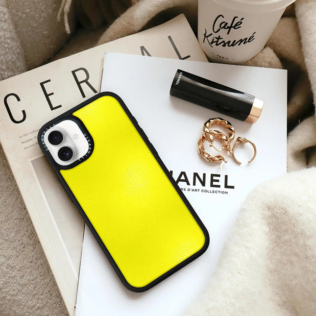 iPhone 16 Plus Case Elite Leather — Lemon Yellow