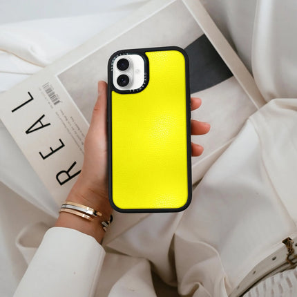 Coque Elite Leather pour iPhone 16 — Jaune citron