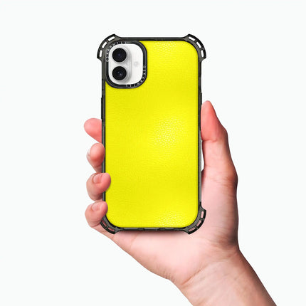 Coque iPhone 16 Bounce Leather — Jaune citron